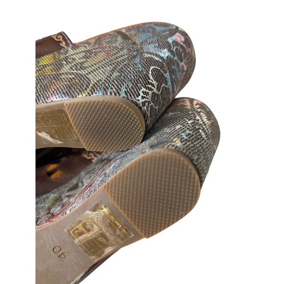 L'Artiste Spring Step Zoe Size 40 /9 Mules Sandals Platforms Laser Cut New Brown - Picture 11 of 13